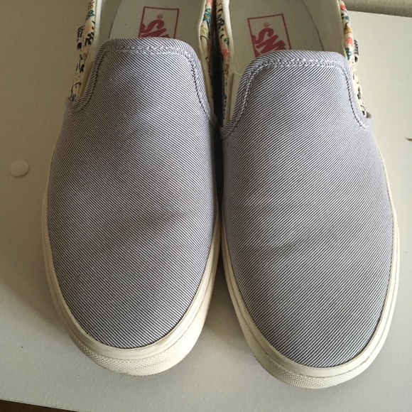 vans asher stripe floral slip-on sneaker - women's